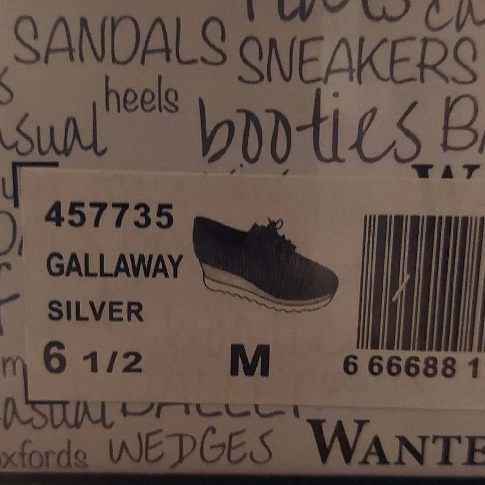 Wanted Gallaway Lace up Platform Wedge Oxford - silver - size 6.5M